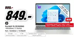 MediaMarkt HP Portátil 15-FD1020NS oferta