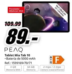MediaMarkt PEAQ Tablet Mia Tab 10 oferta
