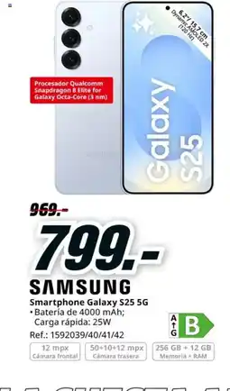 MediaMarkt SAMSUNG Smartphone Galaxy S25 5G oferta