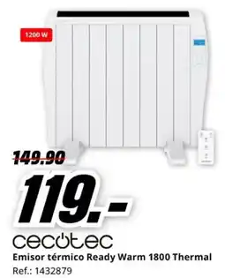MediaMarkt CECOTEC Emisor térmico Ready Warm 1800 Thermal oferta