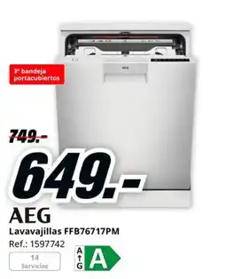 MediaMarkt AEG Lavavajillas FFB76717PM oferta