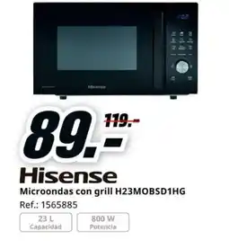 MediaMarkt HISENSE Microondas con grill H23MOBSD1HG oferta