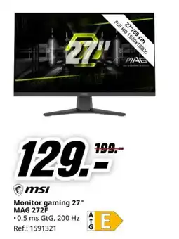 MediaMarkt MSI Monitor gaming 27" MAG 272F oferta