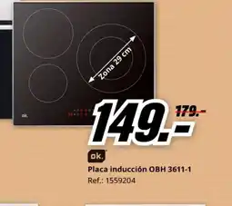 MediaMarkt Placa inducción OBH 3611-1 oferta