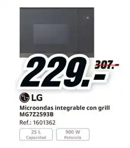 MediaMarkt LG Microondas integrable con grill MG7Z2593B oferta