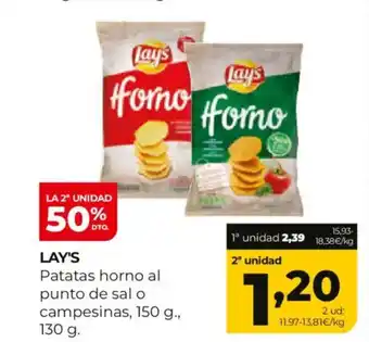 Alimerka LAY'S Patatas horno al punto de sal o campesinas oferta