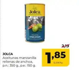 Alimerka JOLCA Aceitunas manzanilla rellenas de anchoa oferta