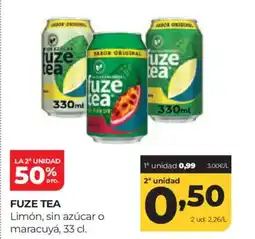 Alimerka FUZE TEA Limón, sin azúcar o maracuyá oferta
