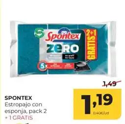 Alimerka SPONTEX Estropajo con esponja, pack 2 oferta