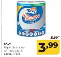 Alimerka FOXY Papel de cocina tornado azul 3 capas 1 rollo oferta