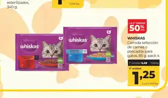Alimerka WHISKAS Comida selección de carnes o pescados para gatos oferta