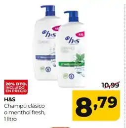 Alimerka H&S Champú clásico o menthol fresh oferta