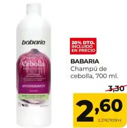 Alimerka BABARIA Champú de cebolla oferta
