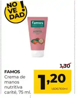 Alimerka FAMOS Crema de manos nutritiva carité oferta