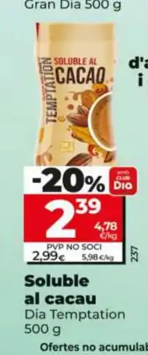 Maxi Dia DIA TEMPTATION Soluble al cacau oferta