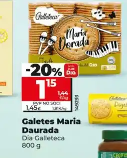 Maxi Dia DIA GALLETECA Galetes Maria Daurada oferta