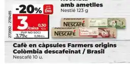 Maxi Dia NESCAFÉ Cafè en càpsules Farmers origins Colòmbia descafeïnat / Brasil oferta