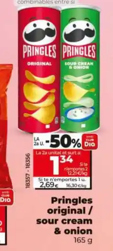 Maxi Dia PRINGLES original/ sour cream & onion oferta