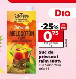 Maxi Dia DIA SABORFERA Suc de préssec i raïm 100% oferta