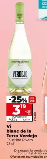 Maxi Dia FAUSTINO RIVERO Vi blanc de la Terra Verdejo oferta
