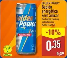 ALDI GOLDEN POWER Bebida energética Zero azúcar oferta