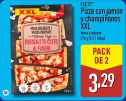 ALDI FLETE Pizza con jamón y champiñones XXL oferta