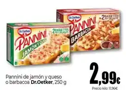 Unide Supermercados Dr oetker - pannini de jamon y queso o barbacoa oferta