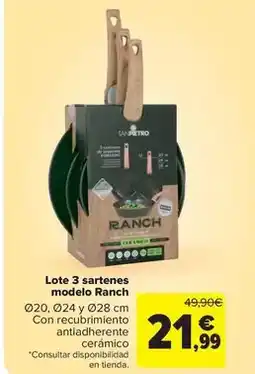 Carrefour Market Lote 3 sartenes modelo ranch oferta
