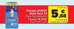 Carrefour Market Dodot - pañales bebé seco t5 oferta