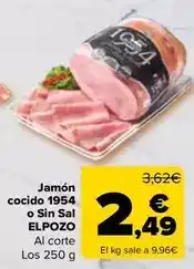 Carrefour Elpozo - jamon cocido 1954 o sin sal oferta
