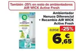 Carrefour Market Air wick - ambientador nenuco diferencial + recambio active fresh oferta