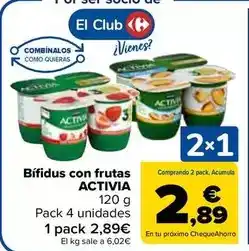 Carrefour Activia - bifidus con frutas oferta