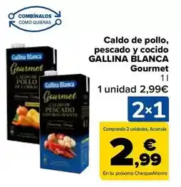 Carrefour Gallina blanca - caldo de pollo, pescado y cocido oferta