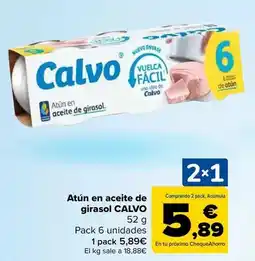Carrefour Calvo - atun en aceite de girasol oferta