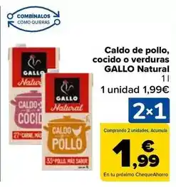 Carrefour Gallo - caldo de pollo, cocido o verduras natural oferta