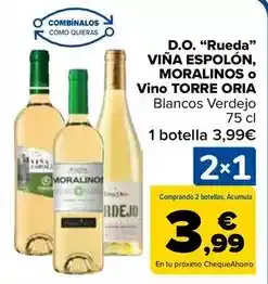 Carrefour Vina espolon/moralinos/torre oria - d.o. rueda o vino oferta