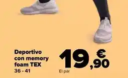 Carrefour Tex - deportivo con memory foam oferta
