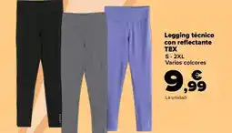Carrefour Tex - legging técnico con reflectante oferta