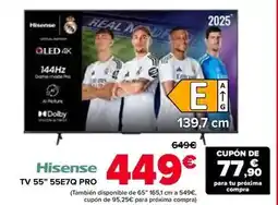 Carrefour Hisense - tv 55 55e7q pro oferta