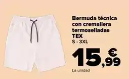 Carrefour Tex - bermuda tecnica con cremallera termoselladas oferta