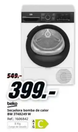 MediaMarkt Beko - secadora bomba de calor bm 3ta249w oferta