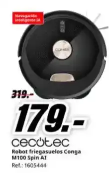 MediaMarkt Cecotec - robot friegasuelos conga m100 spin a 1 oferta