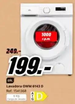 MediaMarkt Ok. - lavadora 6143 d oferta