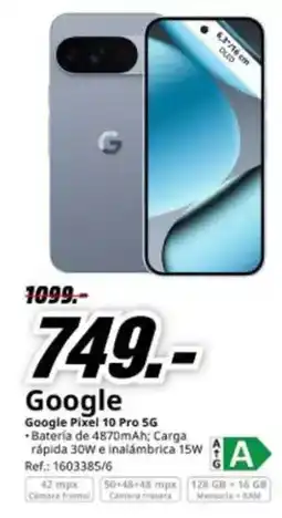 MediaMarkt Google - pixel 19 pro 5g oferta