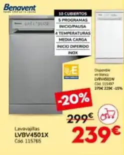 Conforama Benavent - lavavajillas lvbv4501x oferta