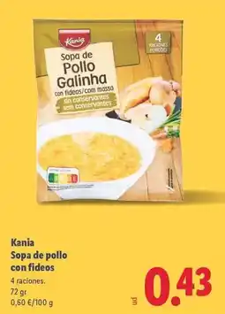 Lidl Kania - sopa de pollo con fideos oferta