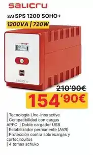 Dynos Informática Salicru - sai sps 1200 soho+ 1200va | 720w oferta