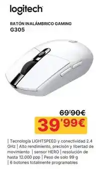 Dynos Informática Logitech - ratón inalámbrico gaming g305 oferta