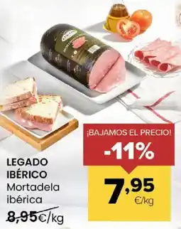 Autoservicios Familia LEGADO IBÉRICO Mortadela ibérica oferta