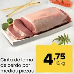 Autoservicios Familia Cinta de lomo de cerdo por medias piezas oferta
